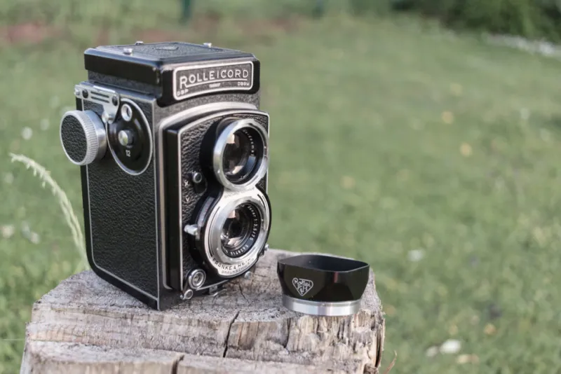 rolleicord with the hood